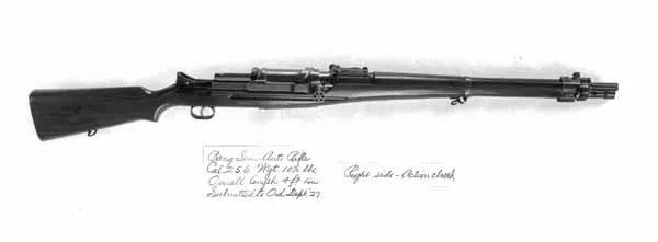 1922 Bang rifle using the sliding muzzle-cap system. Springfield Armory NHS archives, US NPS