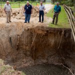 FEMA officials investigate a sink hole in Jefferson County, Florida.