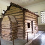 Log cabin at one time believed to be the place where Abraham Lincoln was born.