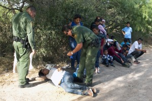 Agents assist woman at border