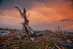 Moore, Oklahoma struck by F5 tornado on May 20, 2013. Tragedies resurrect faith in America. Andrea Booher/FEMA.