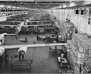 Ford’s big Willow Run plant producing B-24E Liberator bombers. Cheap labor in Mexico didn't build these.
