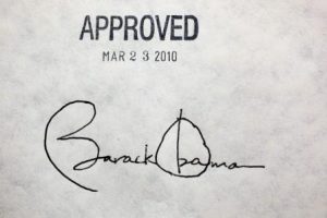 Did anyone read the bill? Obama signature on Affordable Care Act. Official White Photo by Chuck Kennedy.