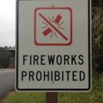 Fireworks prohibited sign.