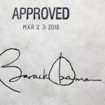 Barack Obama's signature on Affordable Care Act