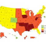 Map of adult obesity by state. CDC image.