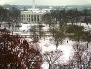 White House in winter