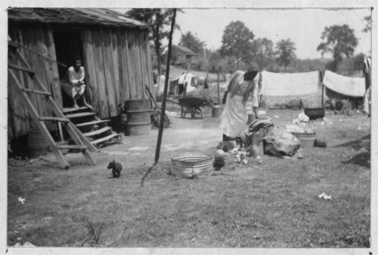 "Abraham Jones Back Yard." Shack with two Black ex-slaves. Library of Congress, Manuscript Division.