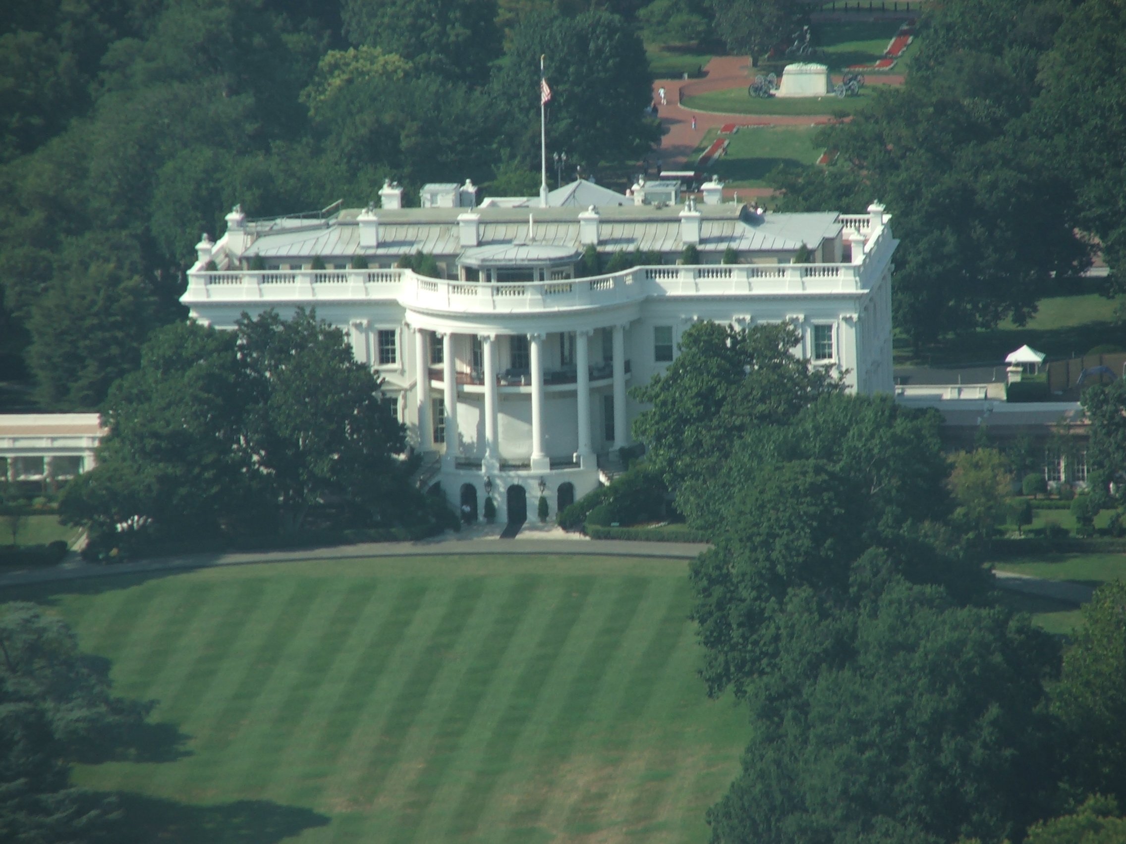 Aerial view of the White House