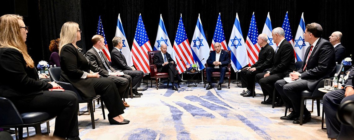 President Biden and Israeli PM Benjamin Netanyahu meet in Tel Aviv on October 18, 2023
