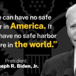 White House graphic of Biden statement "Hate can have no safe harbor in America."