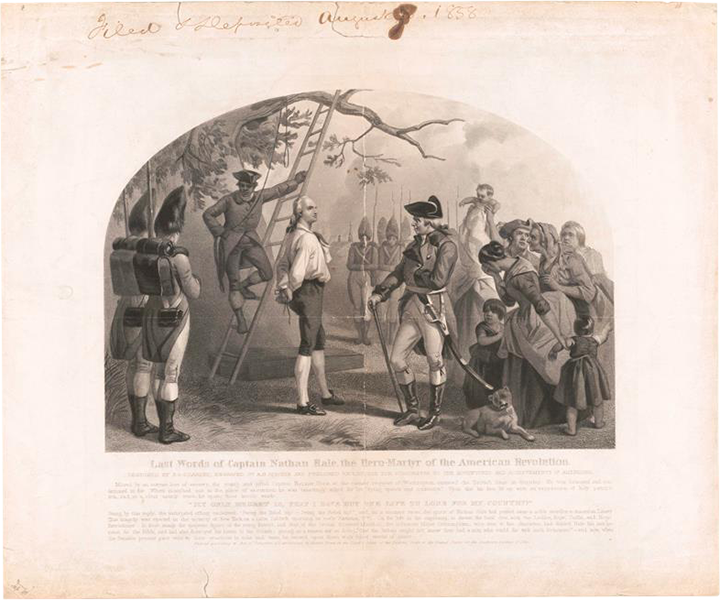 Nathan Hale's execution. Library of Congress.