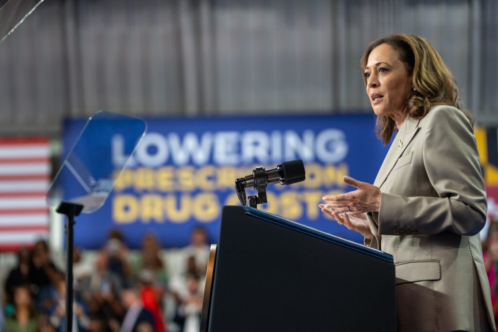 Kamala Harris speaking in Largo, Maryland. August 15, 2024. Official White House Photo by Lawrence Jackson.