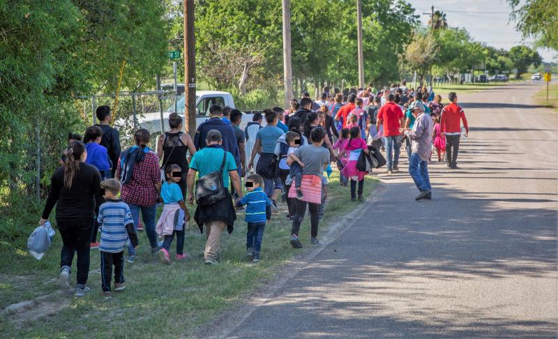 Migrants at U.S. border in Texas. U.S. Customs and Border Protection Photo.