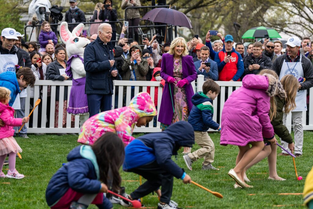 Joe Biden at 2022 White House Easter Egg Roll